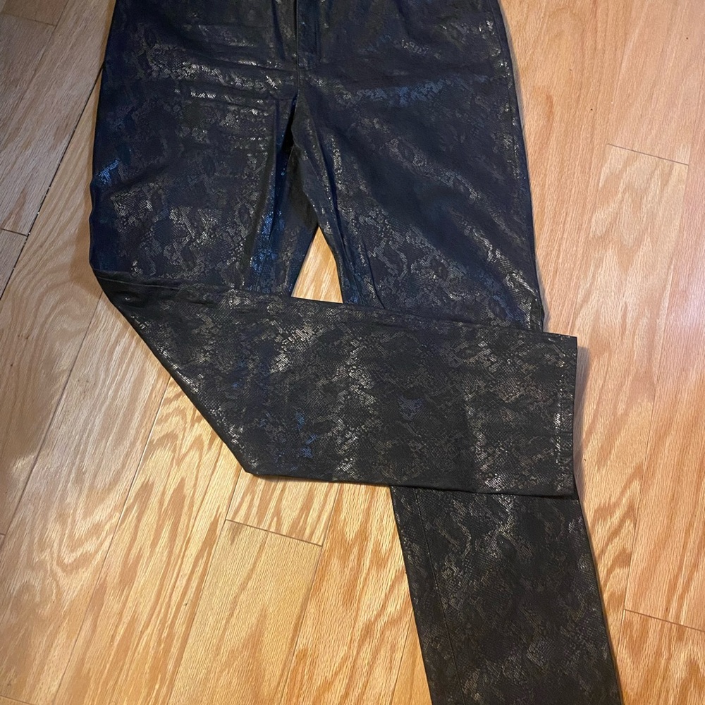 New Lafayette Wooster Jean Skinny Metallic Snakeskin - Chestnut Multi 14